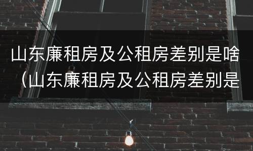 山东廉租房及公租房差别是啥（山东廉租房及公租房差别是啥呀）