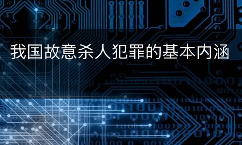 我国故意杀人犯罪的基本内涵