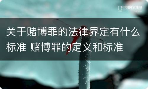 关于赌博罪的法律界定有什么标准 赌博罪的定义和标准