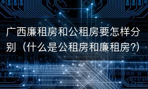 广西廉租房和公租房要怎样分别（什么是公租房和廉租房?）