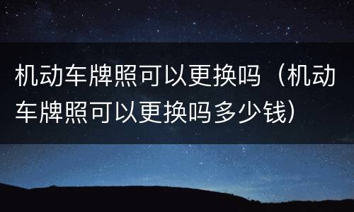 机动车牌照可以更换吗（机动车牌照可以更换吗多少钱）
