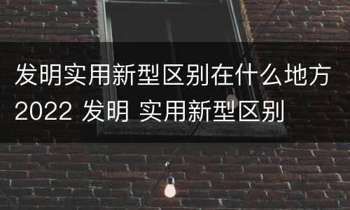 发明实用新型区别在什么地方2022 发明 实用新型区别