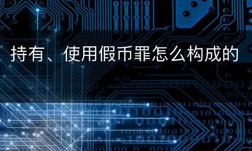 持有、使用假币罪怎么构成的