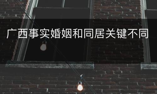 广西事实婚姻和同居关键不同