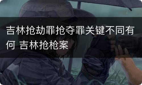 吉林抢劫罪抢夺罪关键不同有何 吉林抢枪案