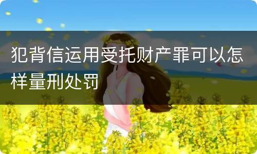 犯背信运用受托财产罪可以怎样量刑处罚