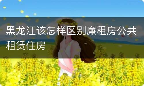 黑龙江该怎样区别廉租房公共租赁住房