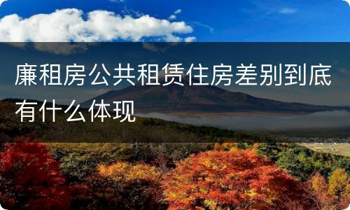 廉租房公共租赁住房差别到底有什么体现