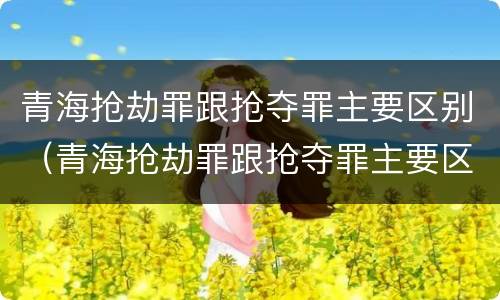 青海抢劫罪跟抢夺罪主要区别（青海抢劫罪跟抢夺罪主要区别在于）