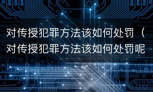 对传授犯罪方法该如何处罚（对传授犯罪方法该如何处罚呢）