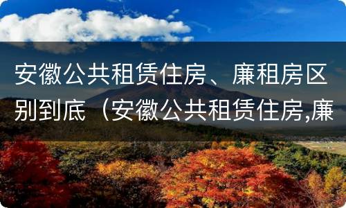 安徽公共租赁住房、廉租房区别到底（安徽公共租赁住房,廉租房区别到底是什么）