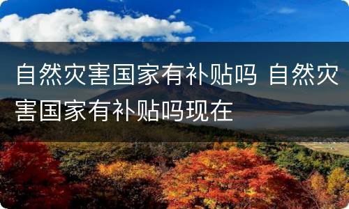 自然灾害国家有补贴吗 自然灾害国家有补贴吗现在