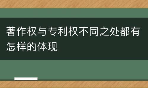 著作权与专利权不同之处都有怎样的体现