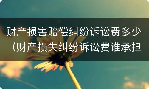 财产损害赔偿纠纷诉讼费多少（财产损失纠纷诉讼费谁承担）