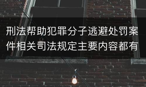 刑法帮助犯罪分子逃避处罚案件相关司法规定主要内容都有哪些