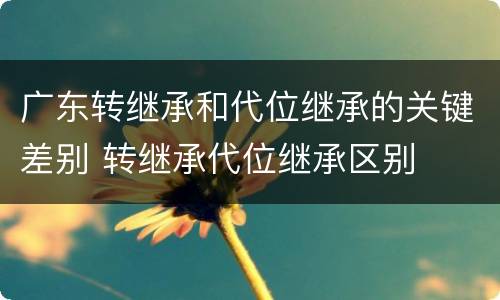 广东转继承和代位继承的关键差别 转继承代位继承区别
