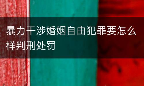 暴力干涉婚姻自由犯罪要怎么样判刑处罚