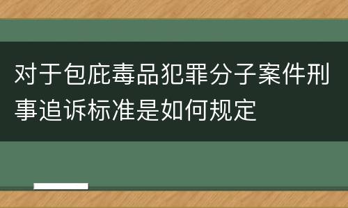 对于包庇毒品犯罪分子案件刑事追诉标准是如何规定