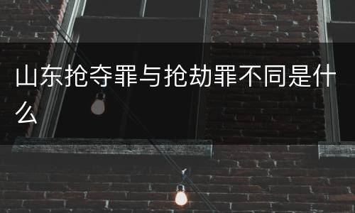 山东抢夺罪与抢劫罪不同是什么