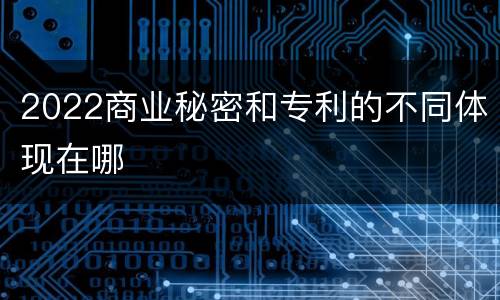 2022商业秘密和专利的不同体现在哪