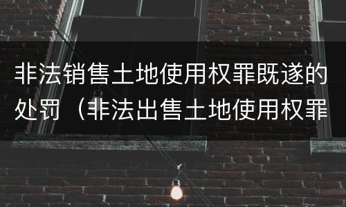 非法销售土地使用权罪既遂的处罚（非法出售土地使用权罪）