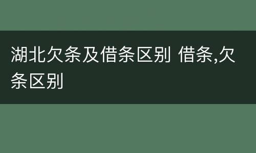 湖北欠条及借条区别 借条,欠条区别