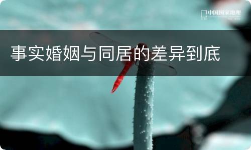 事实婚姻与同居的差异到底