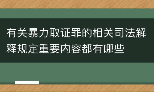 有关暴力取证罪的相关司法解释规定重要内容都有哪些