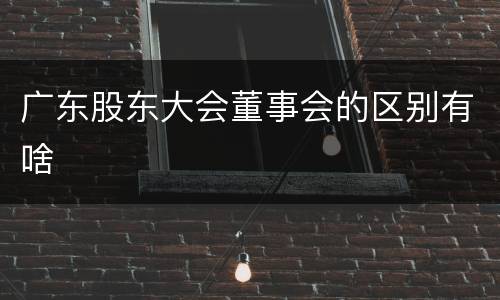 广东股东大会董事会的区别有啥