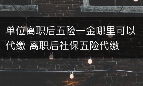 单位离职后五险一金哪里可以代缴 离职后社保五险代缴