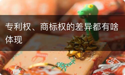 专利权、商标权的差异都有啥体现