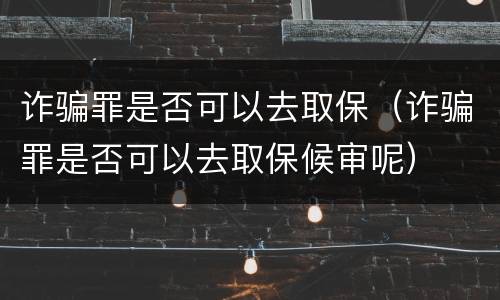 诈骗罪是否可以去取保（诈骗罪是否可以去取保候审呢）