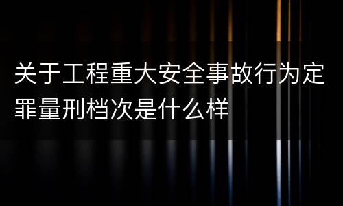 关于工程重大安全事故行为定罪量刑档次是什么样