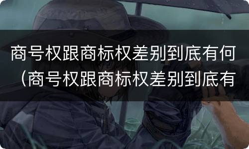 商号权跟商标权差别到底有何（商号权跟商标权差别到底有何区别）