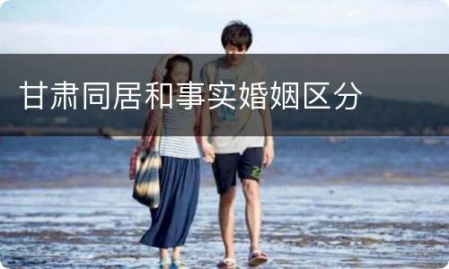 甘肃同居和事实婚姻区分