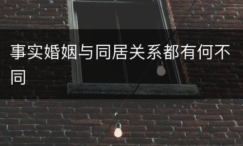 事实婚姻与同居关系都有何不同