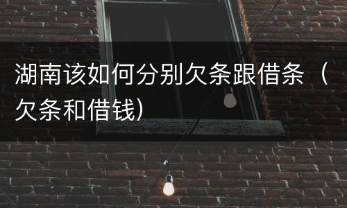 湖南该如何分别欠条跟借条（欠条和借钱）