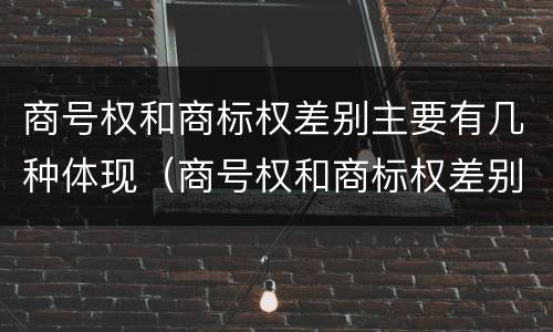 商号权和商标权差别主要有几种体现（商号权和商标权差别主要有几种体现形式）