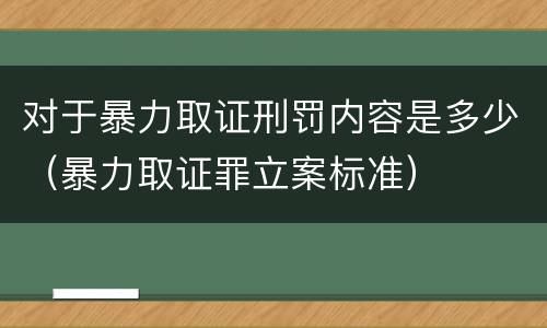对于暴力取证刑罚内容是多少（暴力取证罪立案标准）