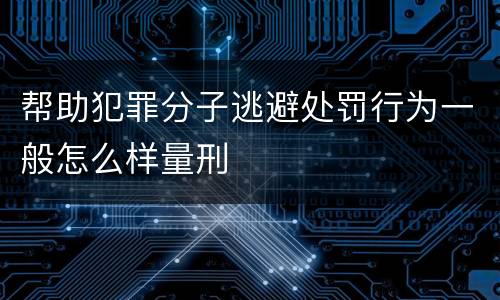 帮助犯罪分子逃避处罚行为一般怎么样量刑