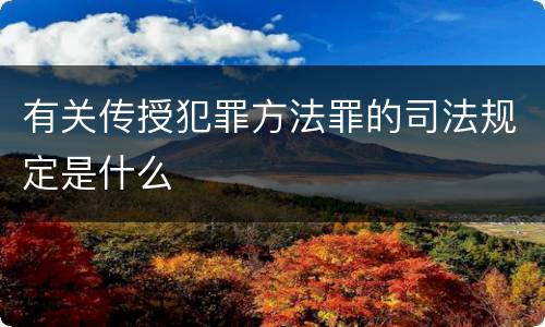 有关传授犯罪方法罪的司法规定是什么