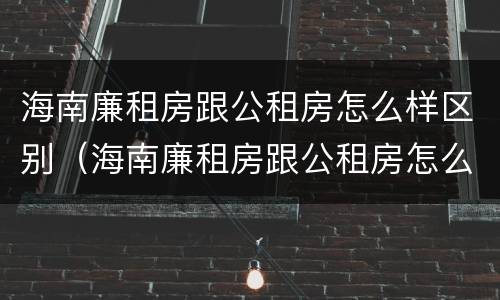 海南廉租房跟公租房怎么样区别（海南廉租房跟公租房怎么样区别呢）