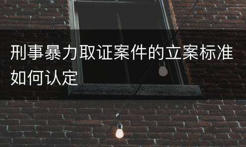 刑事暴力取证案件的立案标准如何认定