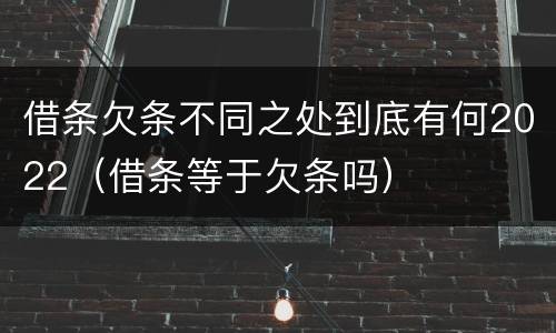 借条欠条不同之处到底有何2022（借条等于欠条吗）