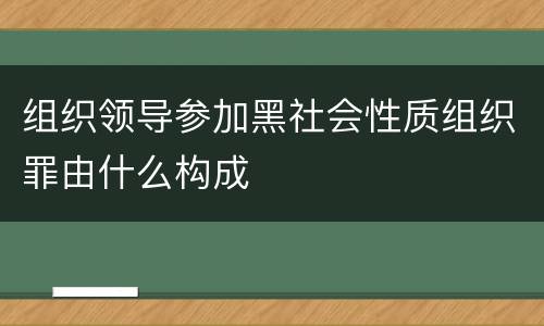 组织领导参加黑社会性质组织罪由什么构成