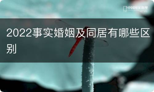 2022事实婚姻及同居有哪些区别