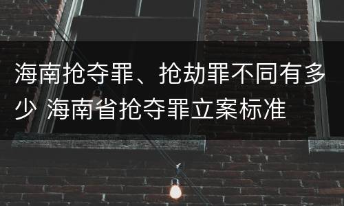 海南抢夺罪、抢劫罪不同有多少 海南省抢夺罪立案标准