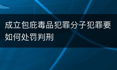 成立包庇毒品犯罪分子犯罪要如何处罚判刑