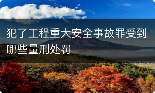 犯了工程重大安全事故罪受到哪些量刑处罚
