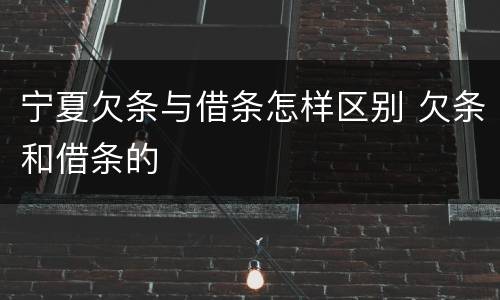 宁夏欠条与借条怎样区别 欠条和借条的